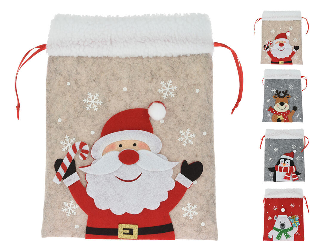 sáček MIKULÁŠSKÝ, VÁNOČNÍ 26cm filc mix dekorů 0.03 Kg MTA MAXMIX Sklad14 386611