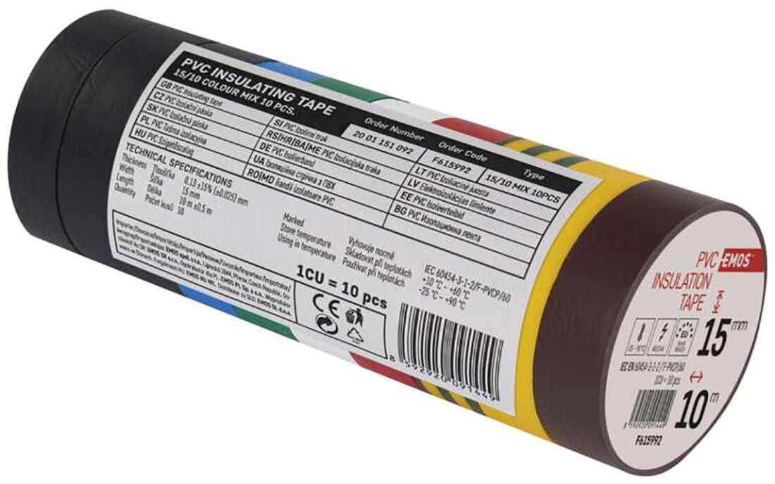páska izolační 15mmx10m PVC mix barev (10ks) 0.03 Kg MTA MAXMIX Sklad14 101497