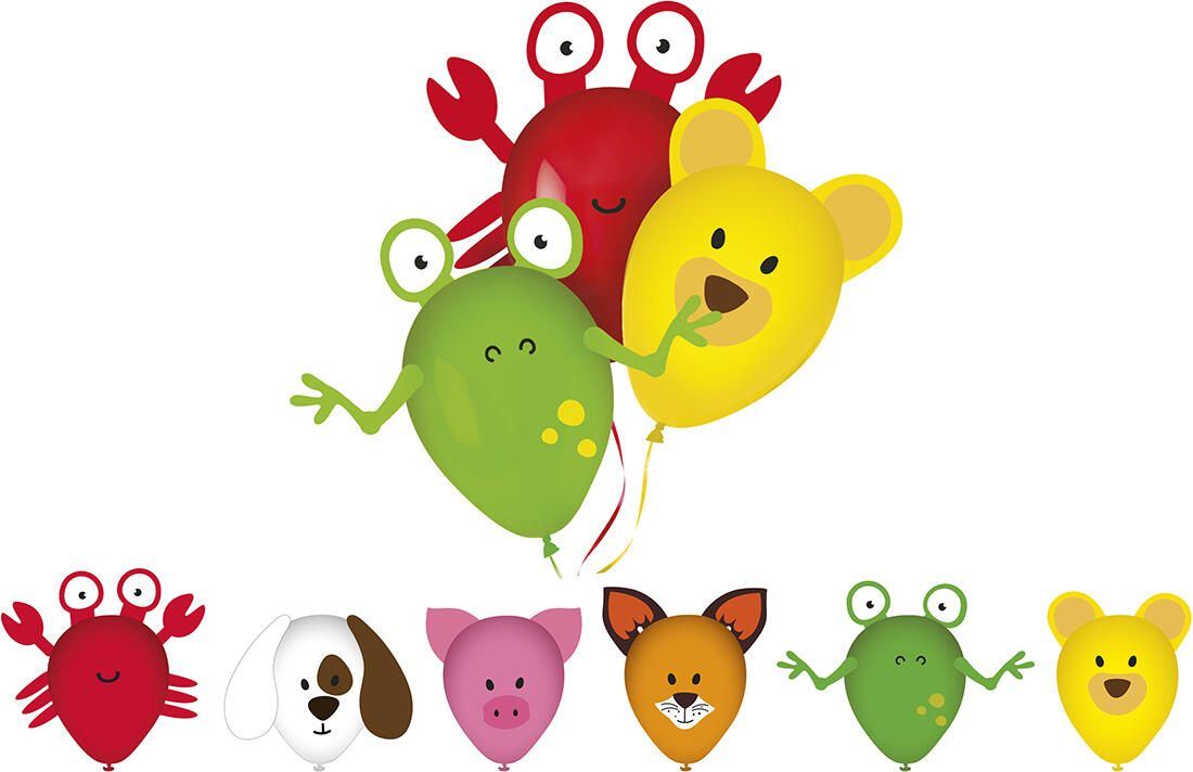 balonky + obrázky MY PARTY Animals (6ks) 0.1 Kg MTA MAXMIX Sklad14 369889