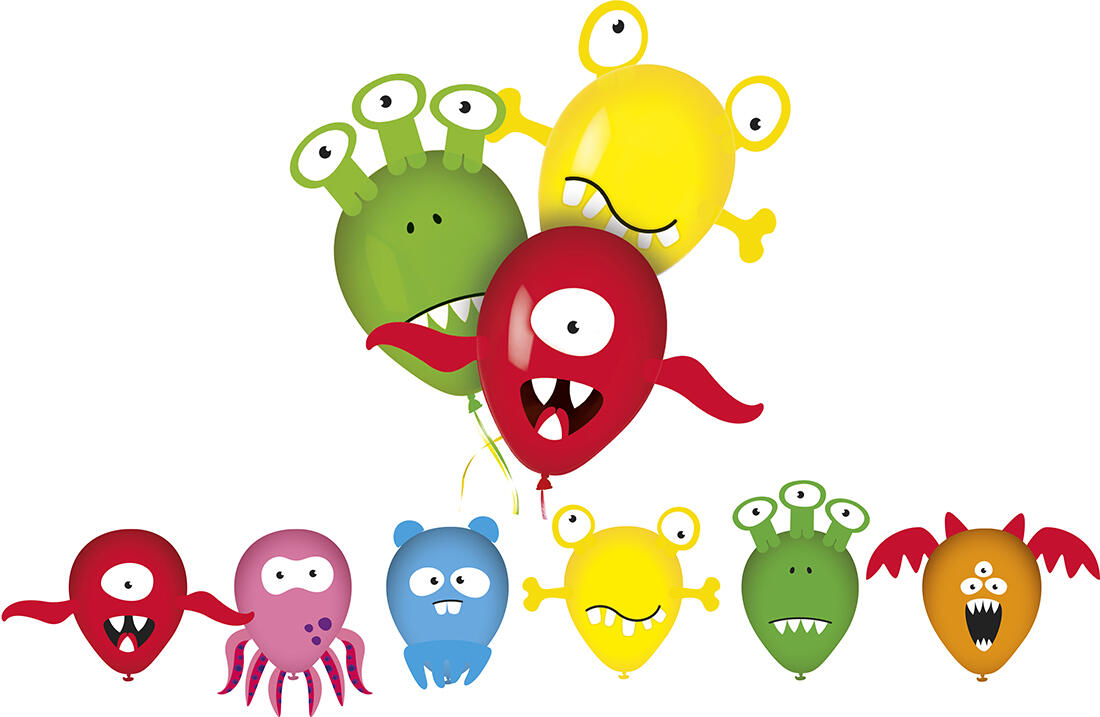 balonky + obrázky MY PARTY Monsters (6ks) 0.1 Kg MTA MAXMIX Sklad14 369890