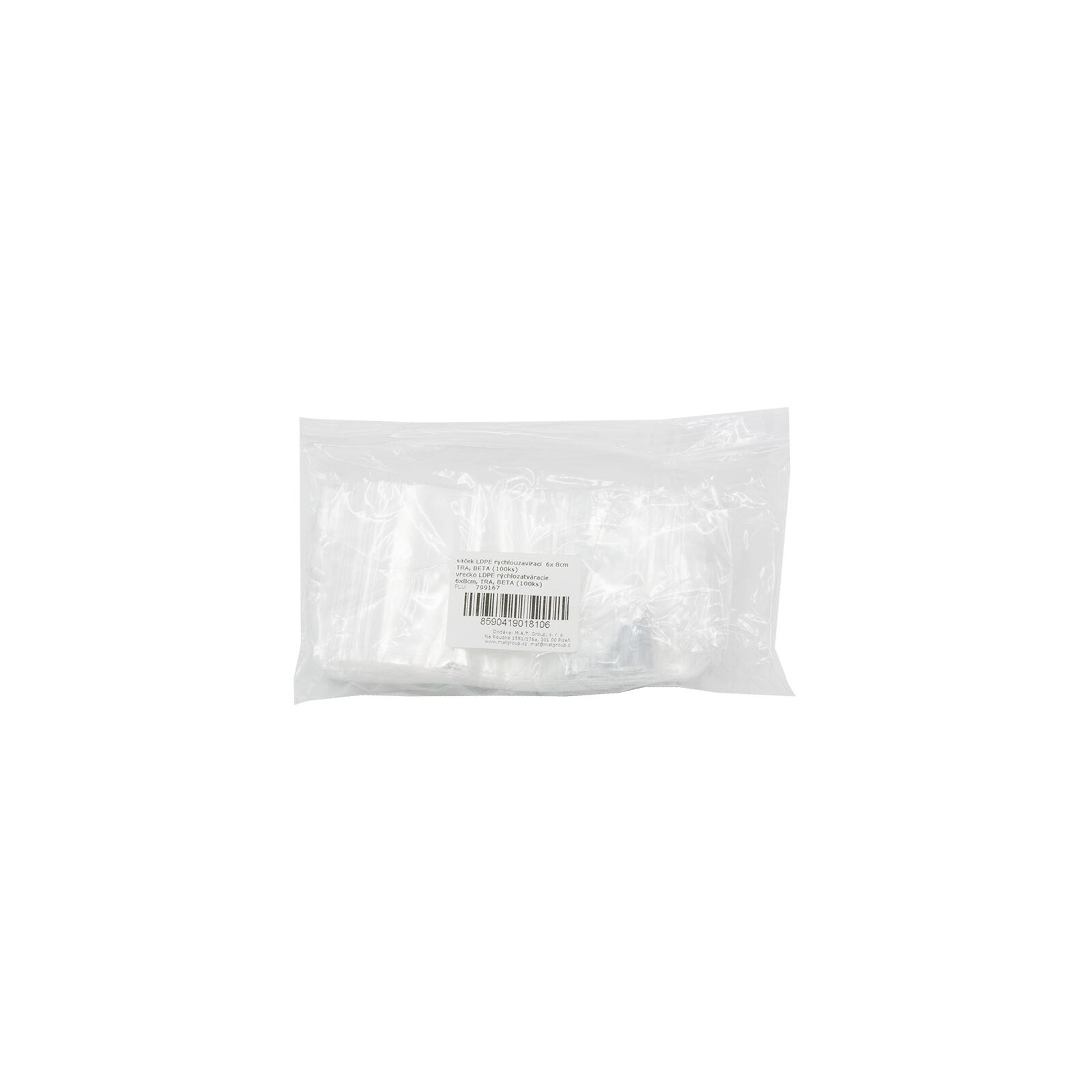 sáček LDPE rychlouzavírací  6x 8cm TRA (100ks) 0.05 Kg MTA MAXMIX Sklad14 799167