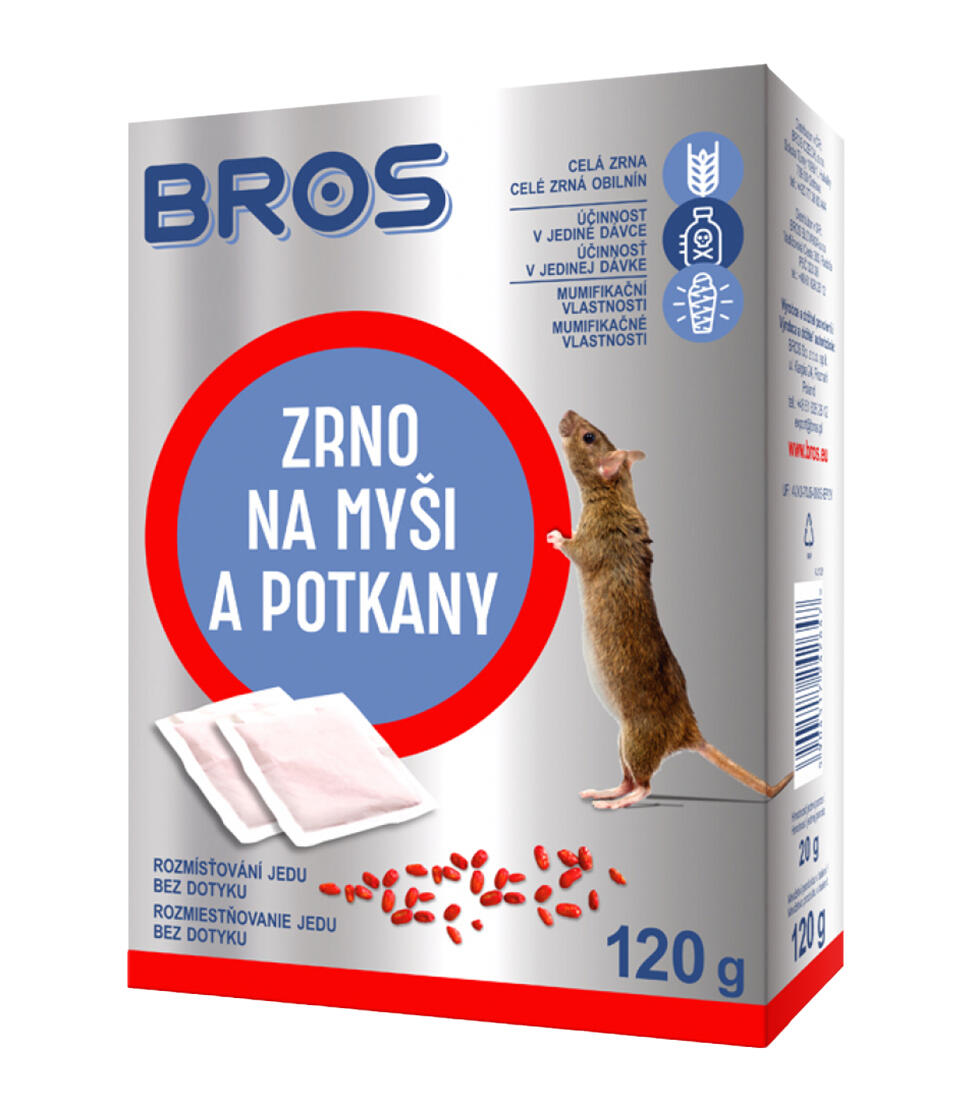 jed na hlodavce 6x20g zrno BROS 0.12 Kg MTA MAXMIX Sklad14 919398