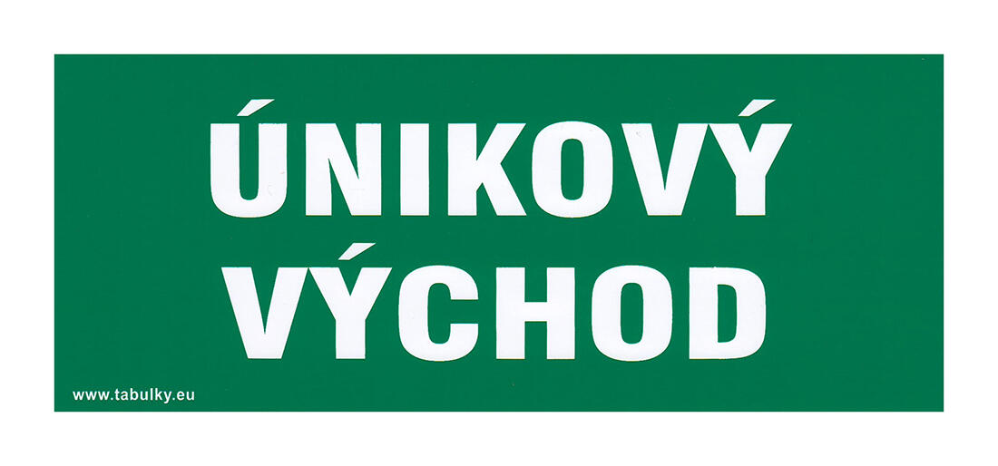tabulka - ÚNIKOVÝ VÝCHOD 210x87mm samolepicí 0.01 Kg MTA MAXMIX Sklad14 588983