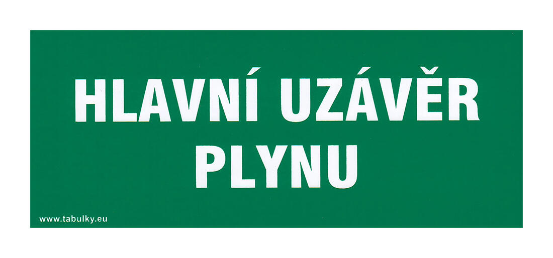 tabulka - HLAVNÍ UZÁVĚR PLYNU 210x87mm samolepicí 0.01 Kg MTA MAXMIX Sklad14 588984