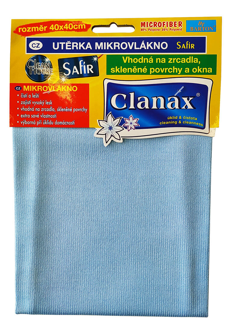 utěrka švédská SAFÍR na sklo 40x40cm 290g mikrovlákno 0.05 Kg MTA MAXMIX Sklad14 280108