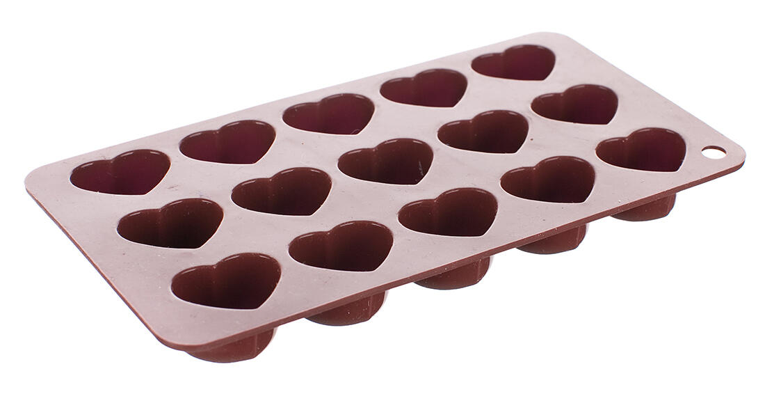 forma na čokoládu srdíčka 15ks 20,5x10,7x2cm silikon HN 0.1 Kg MTA MAXMIX Sklad14 370056
