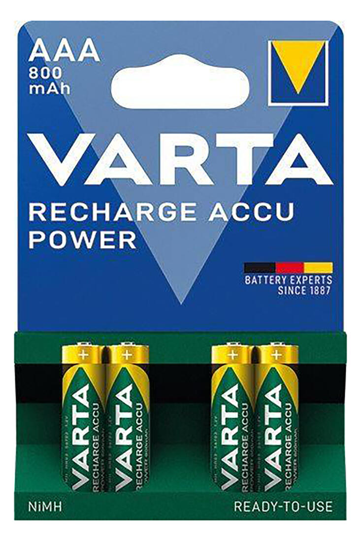 baterie mikrotužková AAA LR03 dobíjecí  800mAh/1000 cyklů (4ks) VARTA 0.01 Kg MTA MAXMIX Sklad14 129234