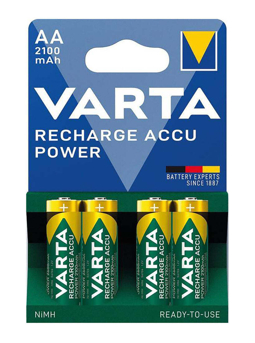 baterie tužková AA LR6 dobíjecí 2100mAh/1000 cyklů (4ks) VARTA