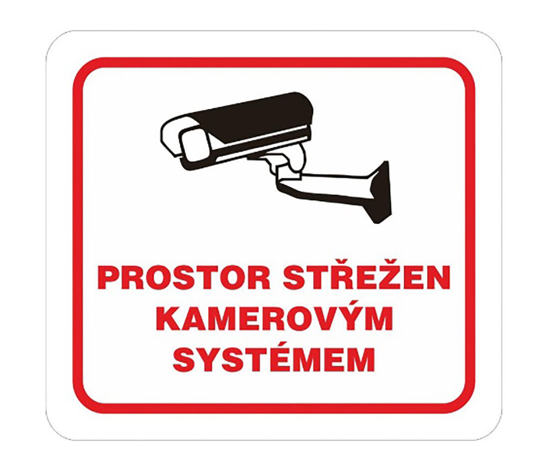 tabulka - PROSTOR STŘEŽEN KAMEROVÝM SYSTÉMEM 100x90mm samolepicí 0.01 Kg MTA MAXMIX Sklad14 588992