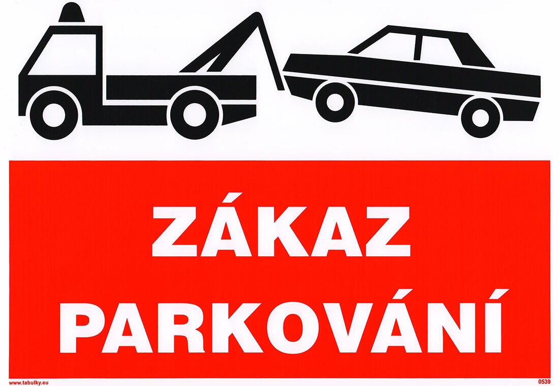 tabulka - ZÁKAZ PARKOVÁNÍ 210x297mm (A4) samolepicí 0.02 Kg MTA MAXMIX Sklad14 588994