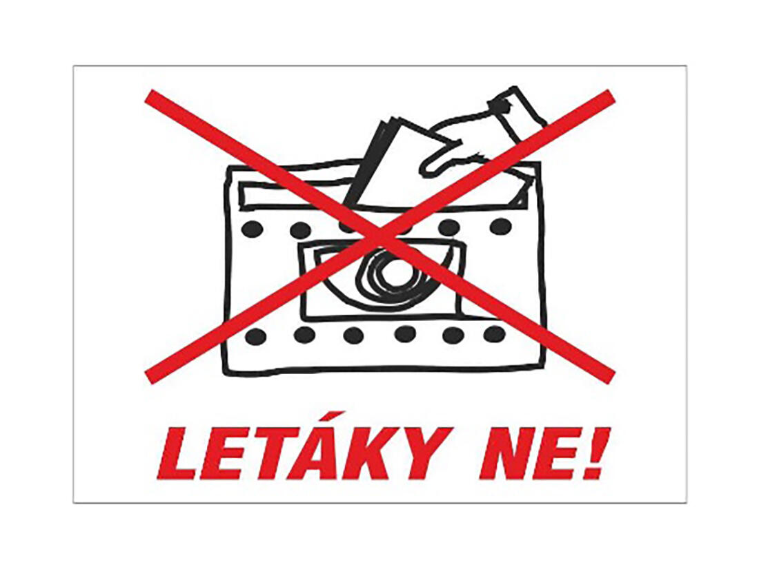 samolepka - LETÁKY NE ! 70x50mm 0.01 Kg MTA MAXMIX Sklad14 588997