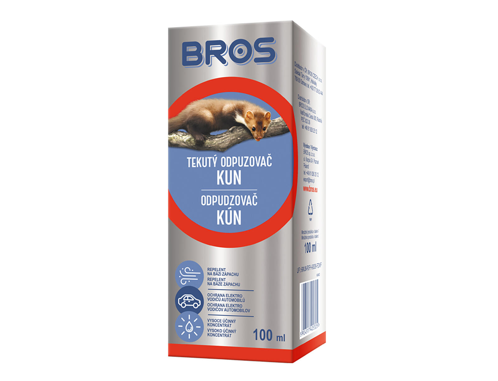 odpuzovač kun tekutý 100ml BROS 0.21 Kg MTA MAXMIX Sklad14 919664