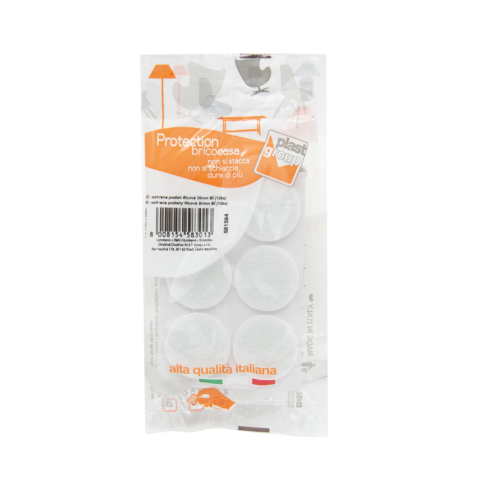 ochrana podlah filcová 30mm BÍ (12ks) 0.01 Kg MTA MAXMIX Sklad14 581584