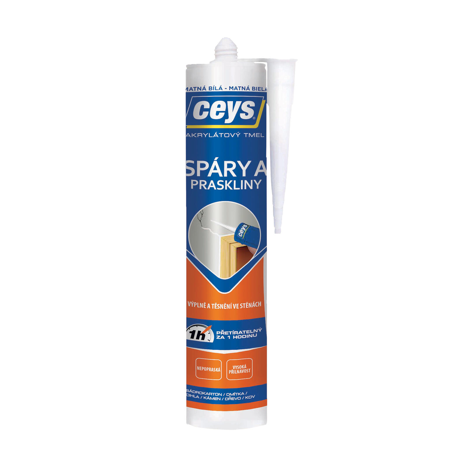 tmel akrylátový spáry a praskliny 280ml BÍ mat. CEYS 0.45 Kg MTA MAXMIX Sklad14 505012