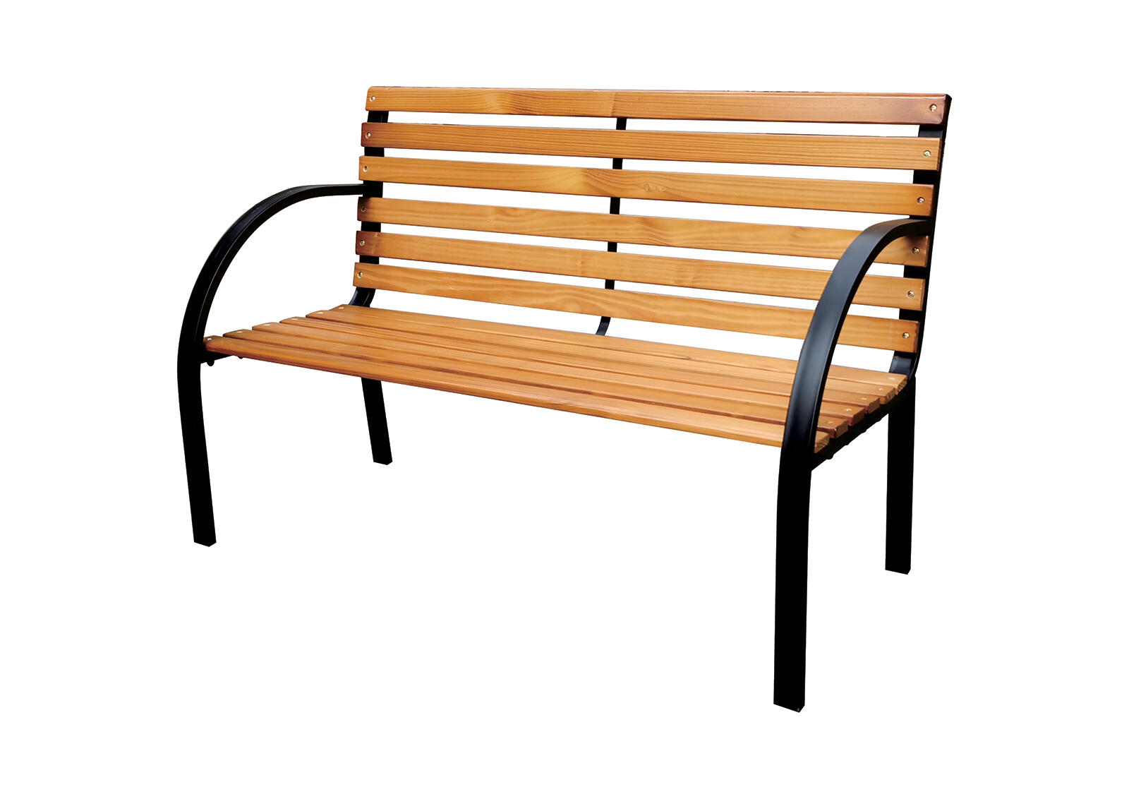 lavička zahradní 122x60x79cm ocel ČER/dřevo FSC