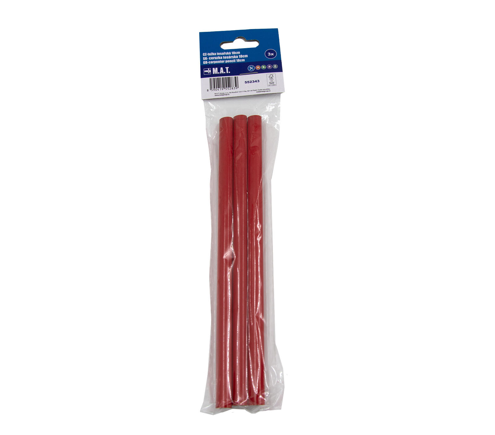 tužka tesařská 18cm (3ks) FSC 0.03 Kg MTA MAXMIX Sklad14 552343