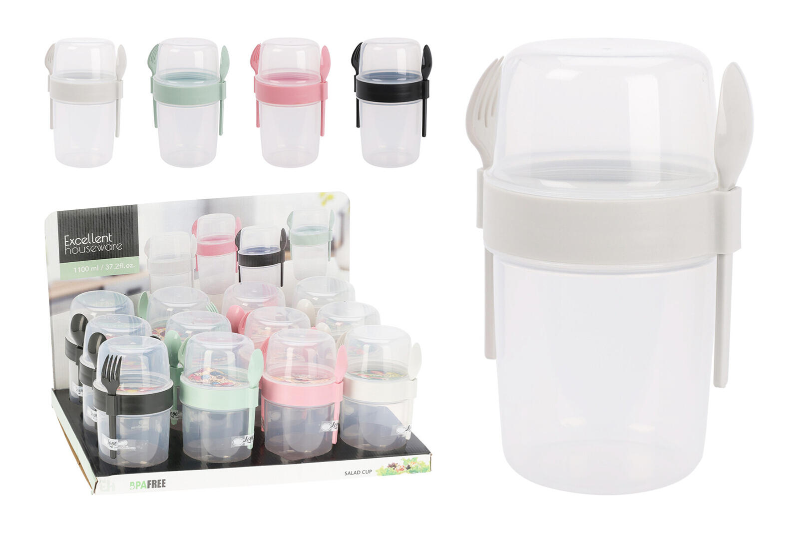 dóza na svačinu kul. 1,1l + příbor PH mix barev
