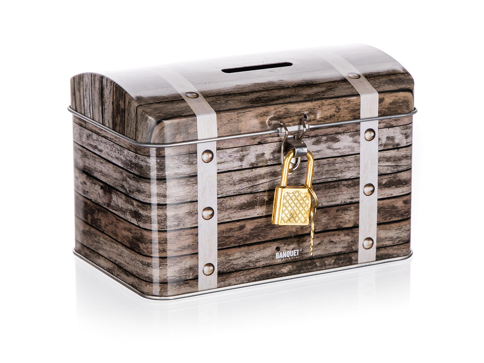 kasička TRUHLA 12,8x8,4x8,4cm plech.HN 0.12 Kg MTA MAXMIX Sklad14 287631