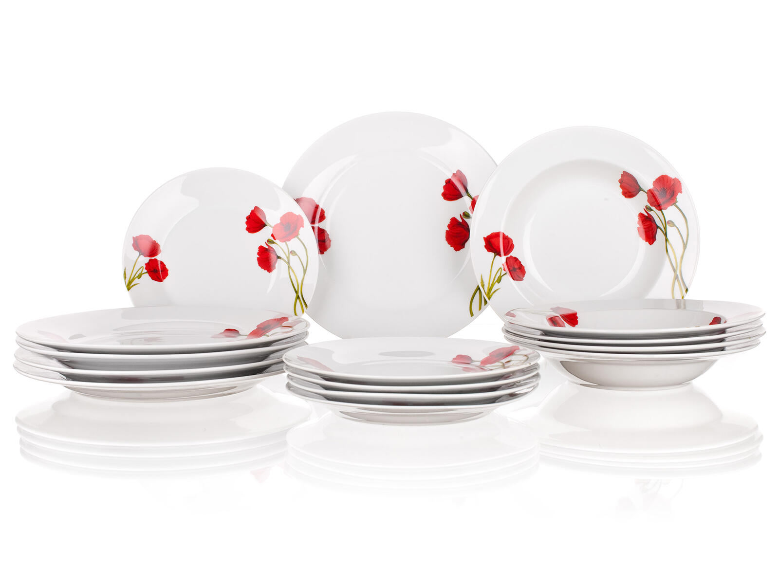 sada jídelní POPPY 18díl. porcelánová BÍ 7.43 Kg MTA MAXMIX Sklad14 287786
