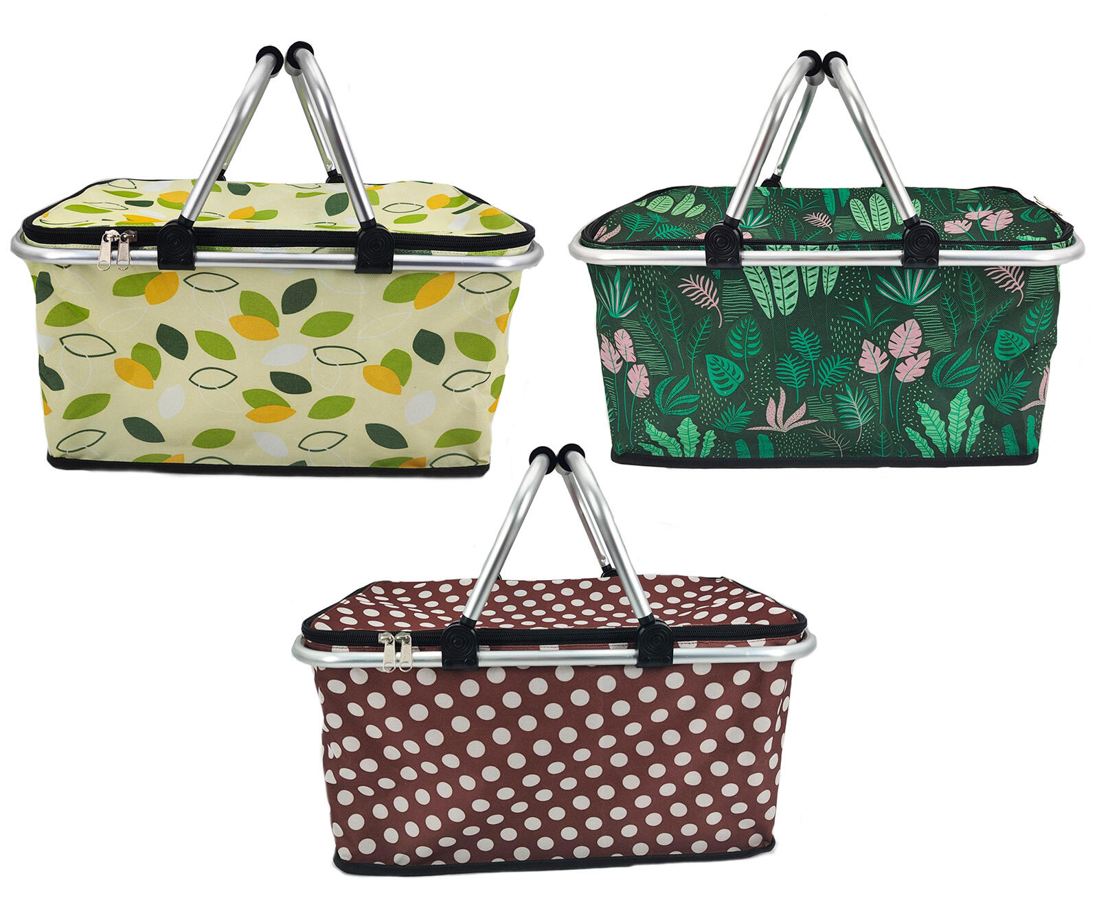 košík kempingový skládací 48x24x28cm Al+polyester mix dekorů 0.55 Kg MTA MAXMIX Sklad14 326248