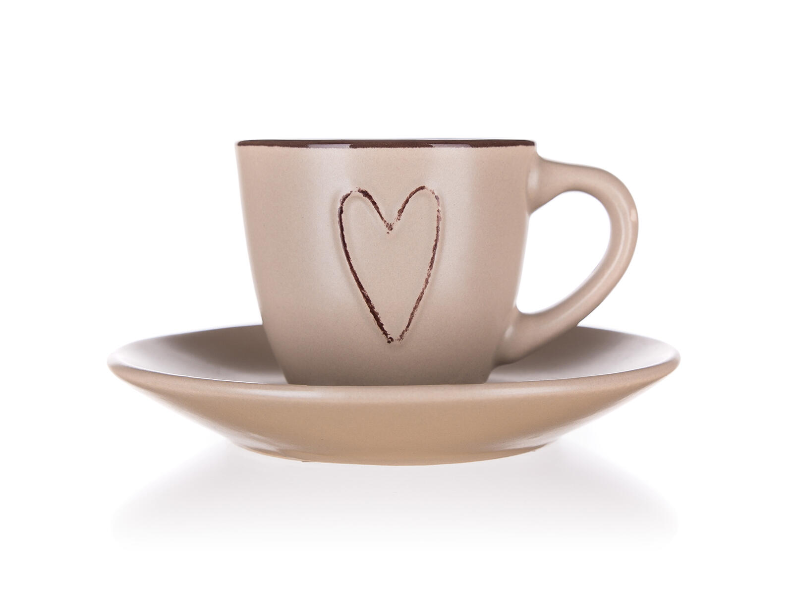 šálek + podšálek  80ml HEART BÉŽ keramický 0.2 Kg MTA MAXMIX Sklad14 326911