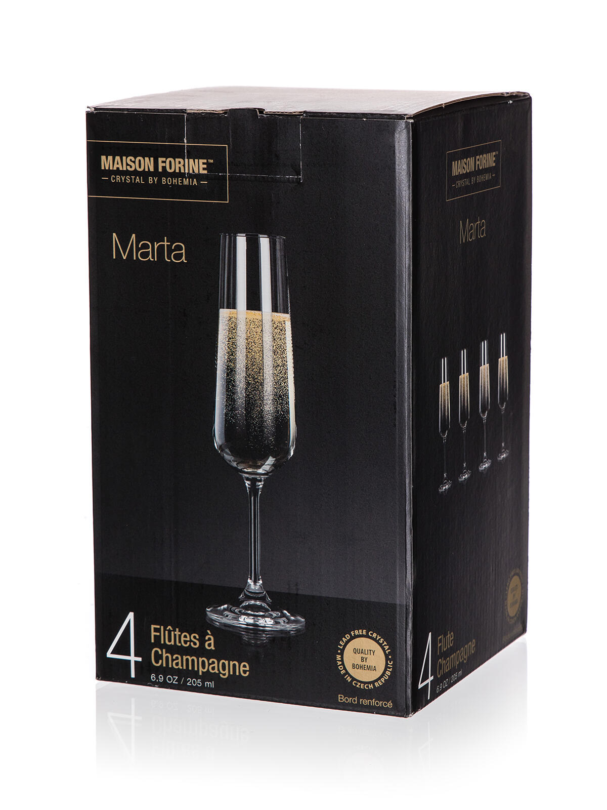 sklenice na šampus flétna 205ml MARTA (4ks) 0.77 Kg MTA MAXMIX Sklad14 326926