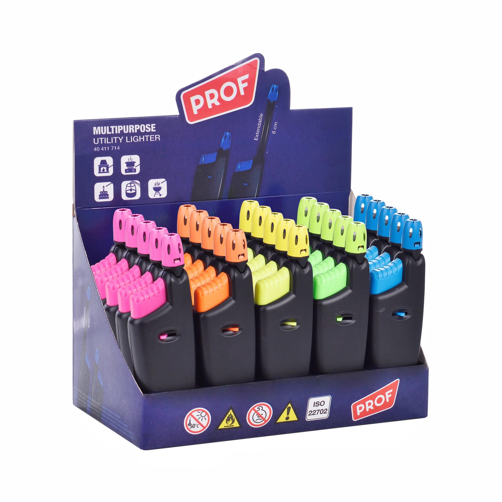 zapalovač PROF 12cm teleskopický, mix barev 0.04 Kg MTA MAXMIX Sklad14 581724
