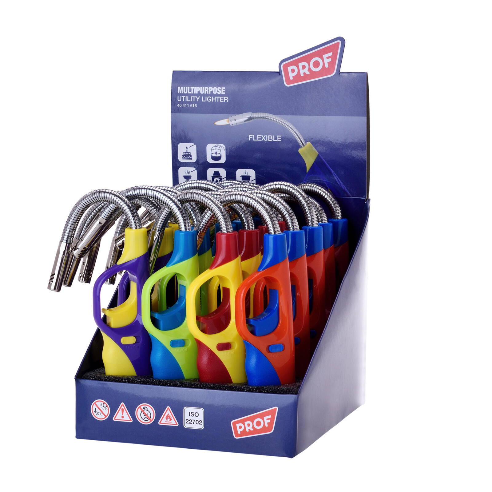 zapalovač PROF 25cm plamínkový, dětská pojistka, mix barev 0.02 Kg MTA MAXMIX Sklad14 581725