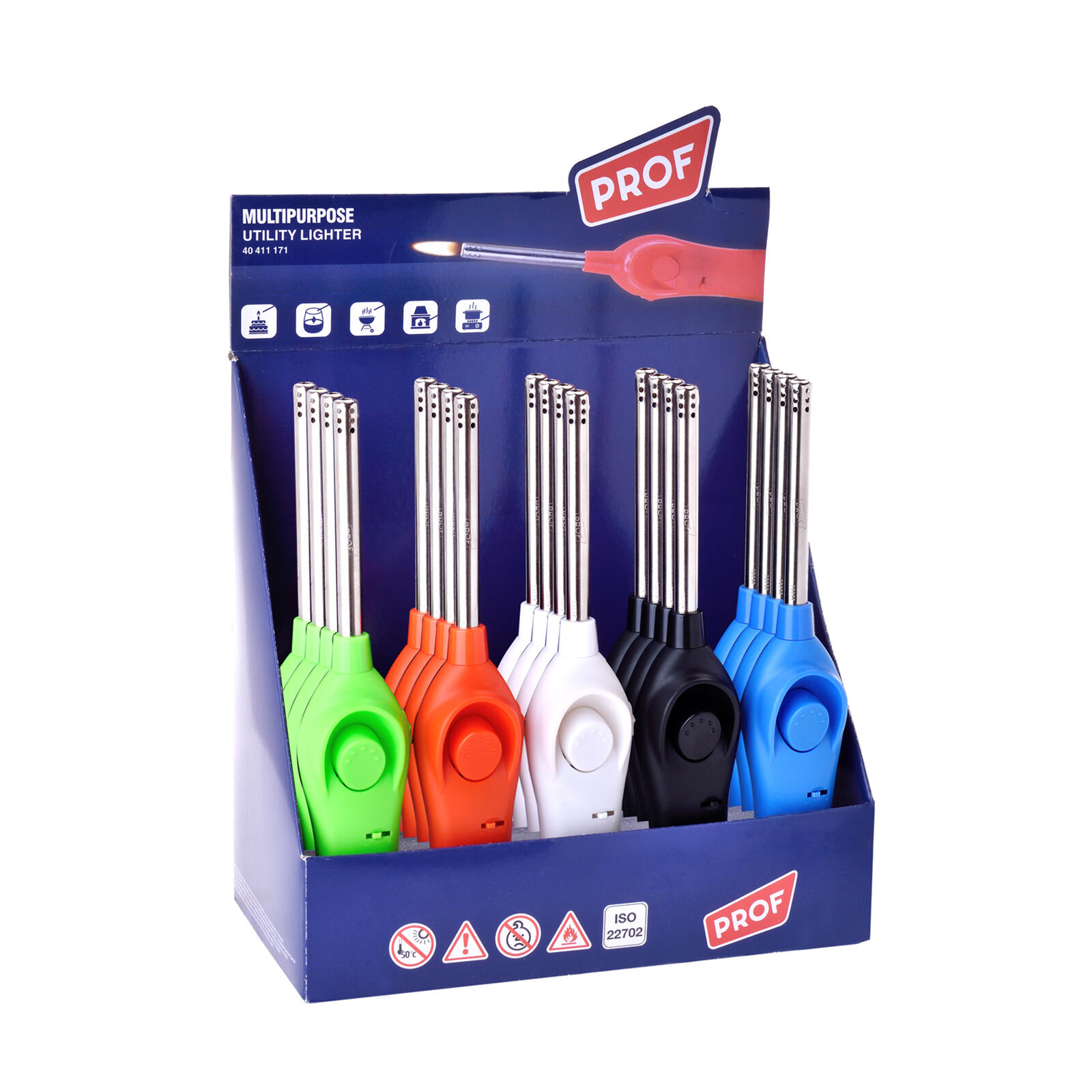 zapalovač PROF 23,5cm plamínkový, dětská pojistka, mix barev 0.05 Kg MTA MAXMIX Sklad14 581726