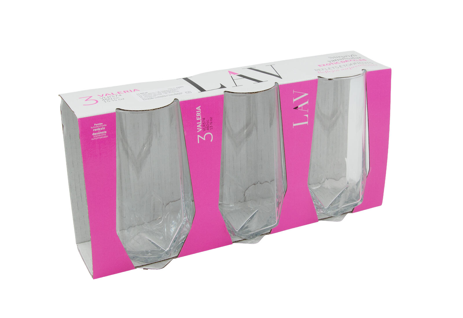 sklenice 460ml VALERIA vysoká (3ks) 0.6 Kg MTA MAXMIX Sklad14 326975