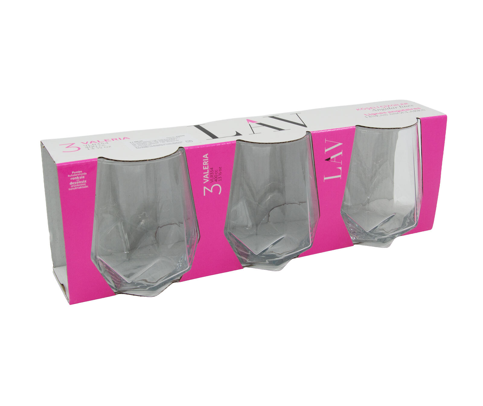 sklenice 400ml VALERIA nízká (3ks) 0.55 Kg MTA MAXMIX Sklad14 326976