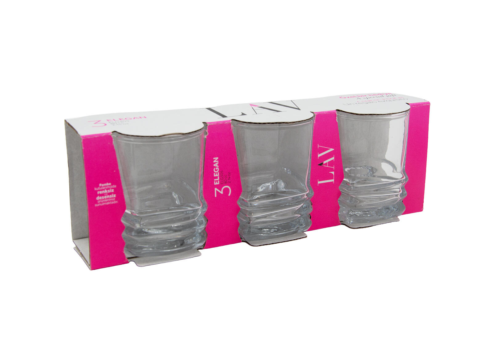 sklenice  80ml ELEGAN (3ks) 0.3 Kg MTA MAXMIX Sklad14 326981
