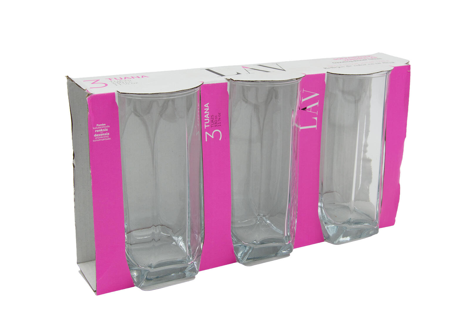 sklenice 330ml TUANA vysoká (3ks) 0.7 Kg MTA MAXMIX Sklad14 326984