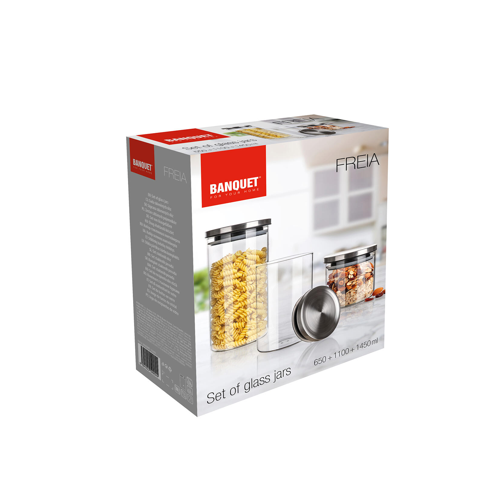 dóza FREIA sada 3díl.(0,65+1,1+1,45l) skl.+nerez víčko 1 Kg MTA MAXMIX Sklad14 326986