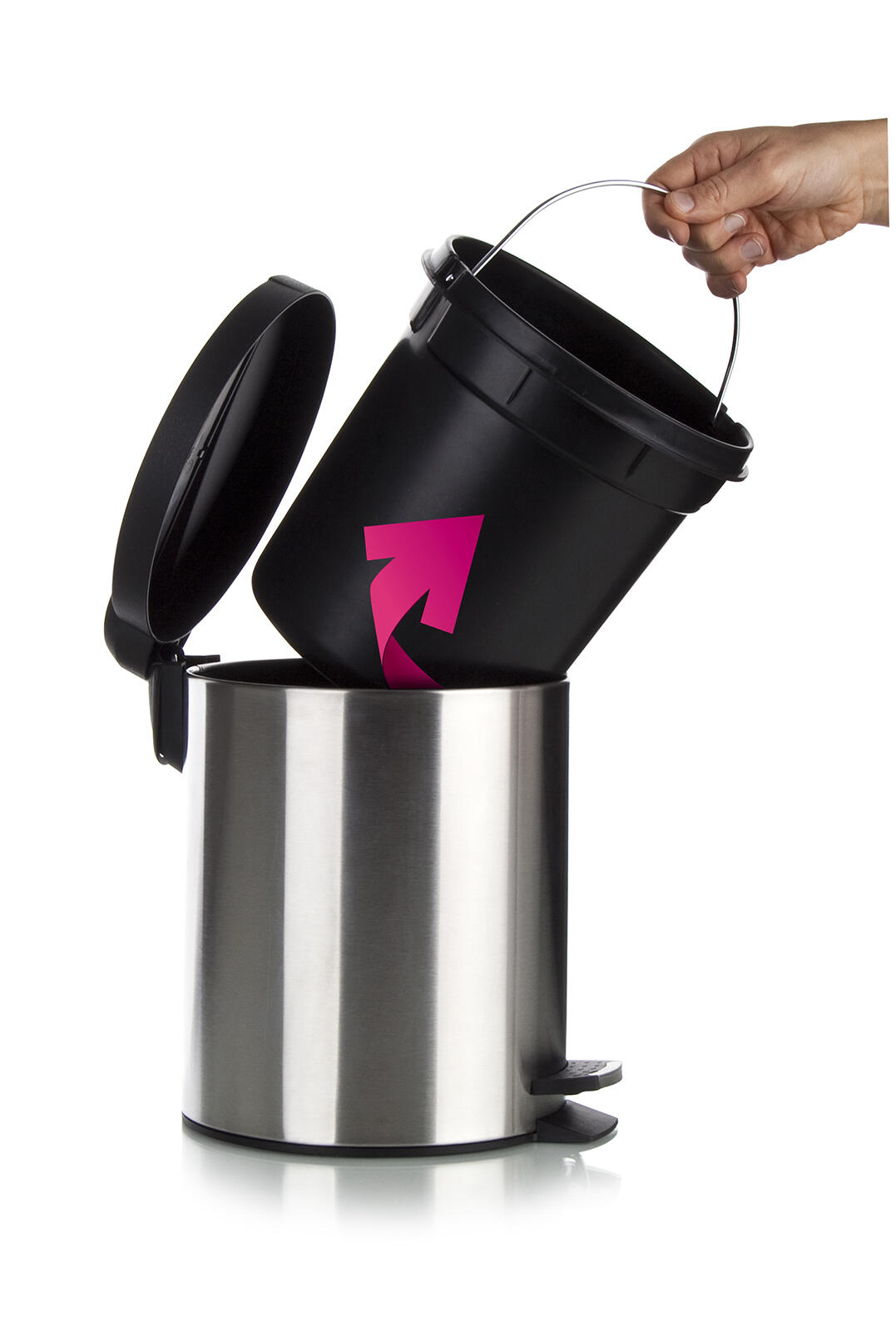 koš odpadkový nášlapný SOLISTE NEW 12l kul.nerez, s vložkou PH