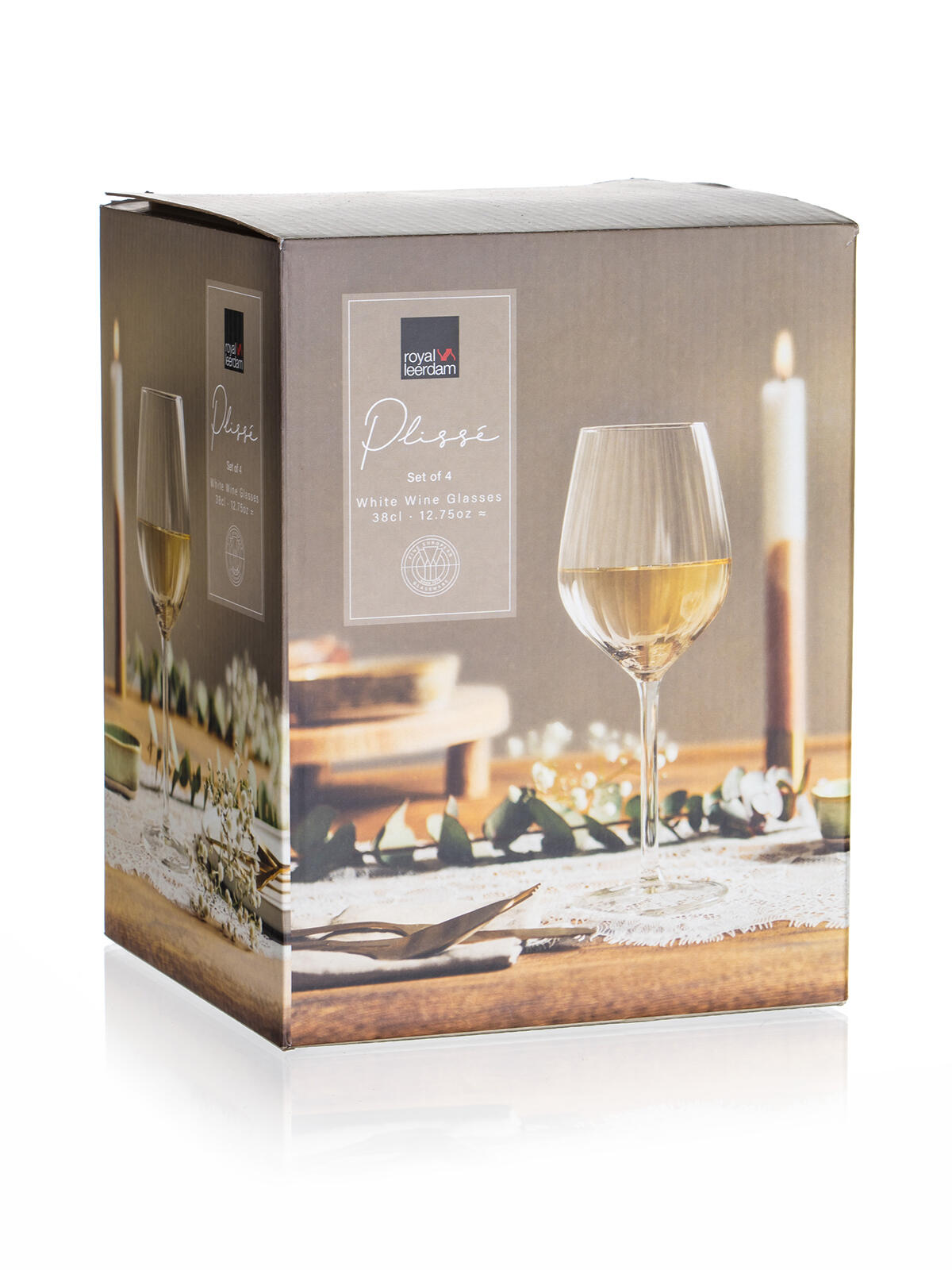 sklenice na bílé víno 380ml PLISSÉ (4ks)