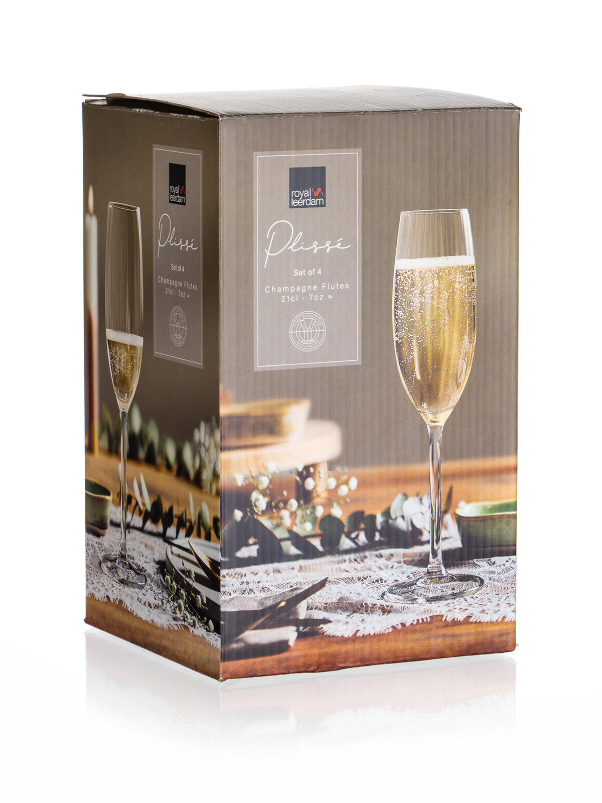 sklenice na šampus flétna 210ml PLISSÉ (4ks)