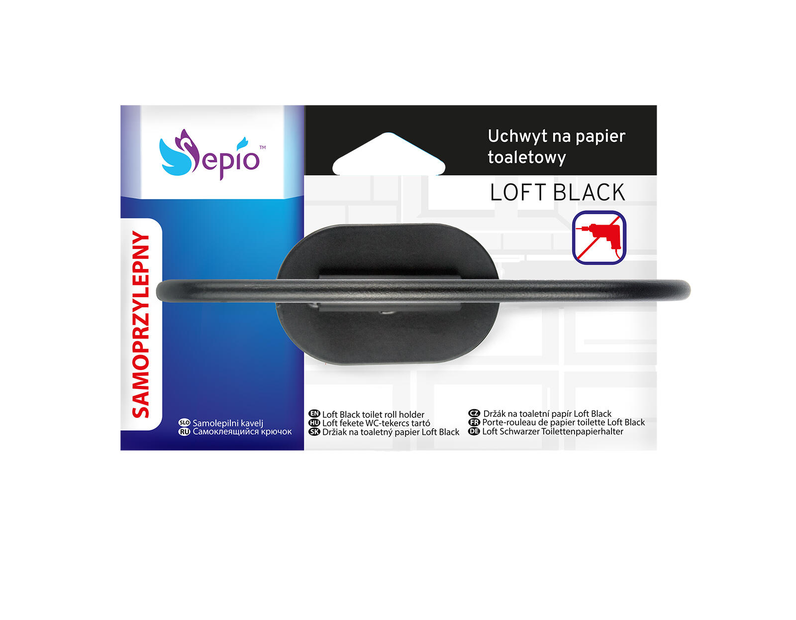 držák na WC papír 13,75x6,8x4cm kov.ČER 0.1 Kg MTA MAXMIX Sklad14 395252