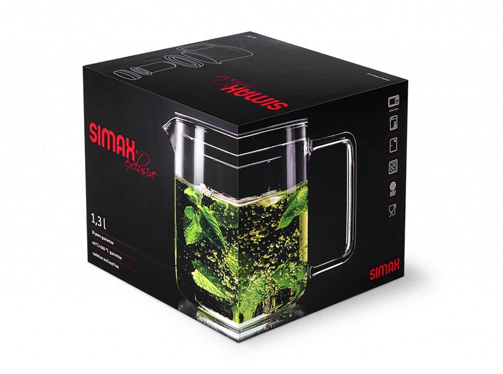konvice FROM 1,3l skl.se sítkem, víčko PH, rukojeť skl.