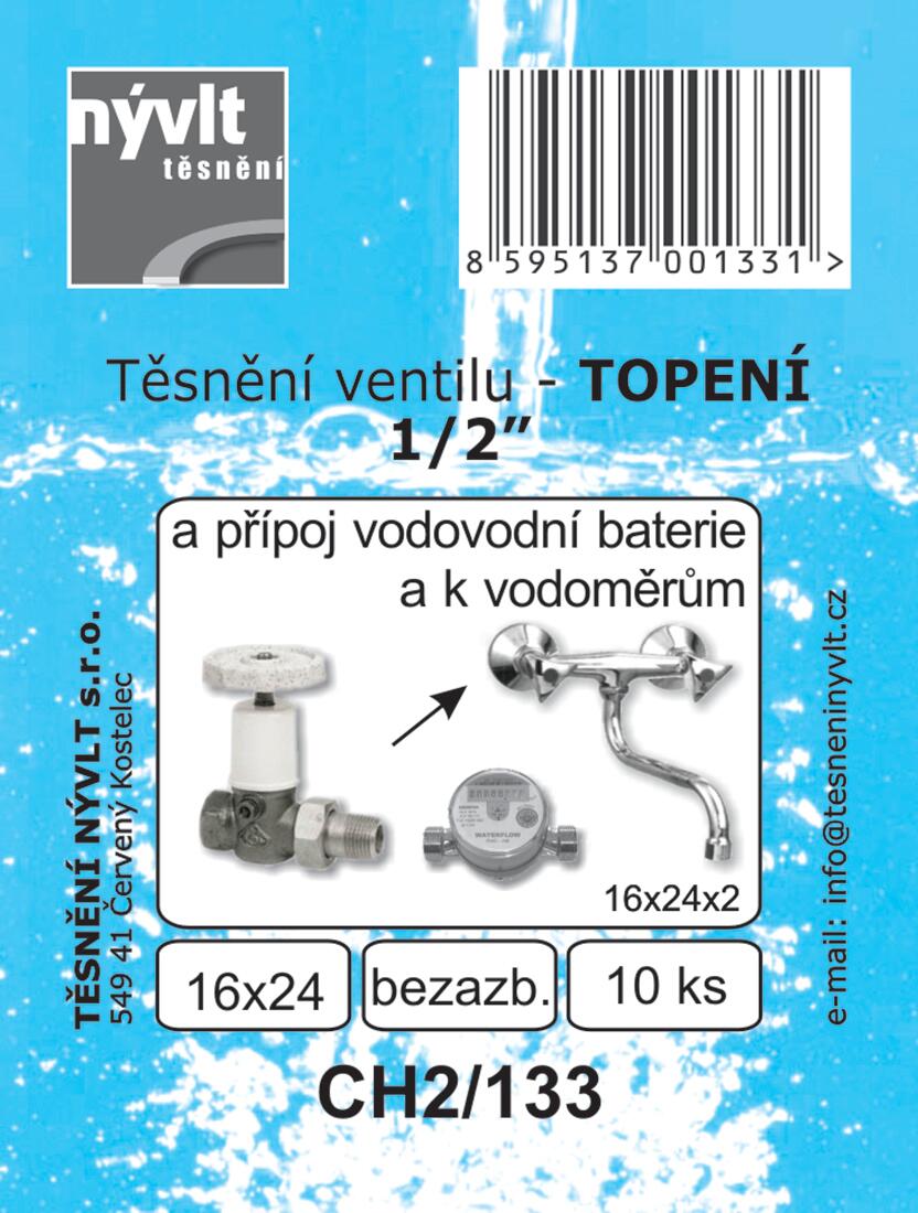 těsnění topen.1/2"vent.24x15 kling.CH2/133 (10ks) 0.01 Kg MTA MAXMIX Sklad14 606429