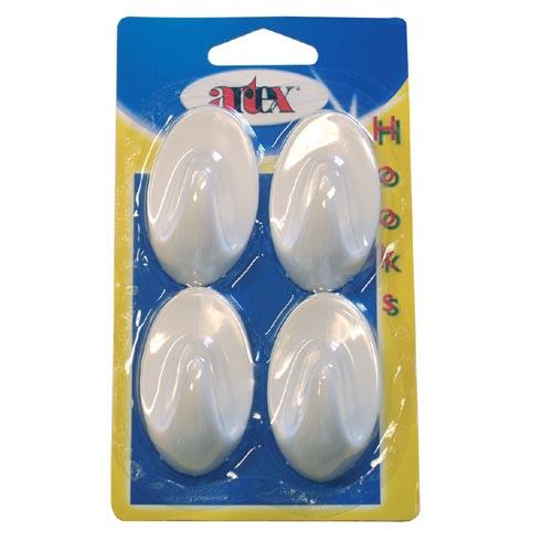 háček samolepicí ovál velký PH BÍ  (4ks) 0.05 Kg MTA MAXMIX Sklad14 332016