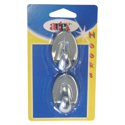 háček samolepicí ovál velký Cr  (2ks) 0.03 Kg MTA MAXMIX Sklad14 332017