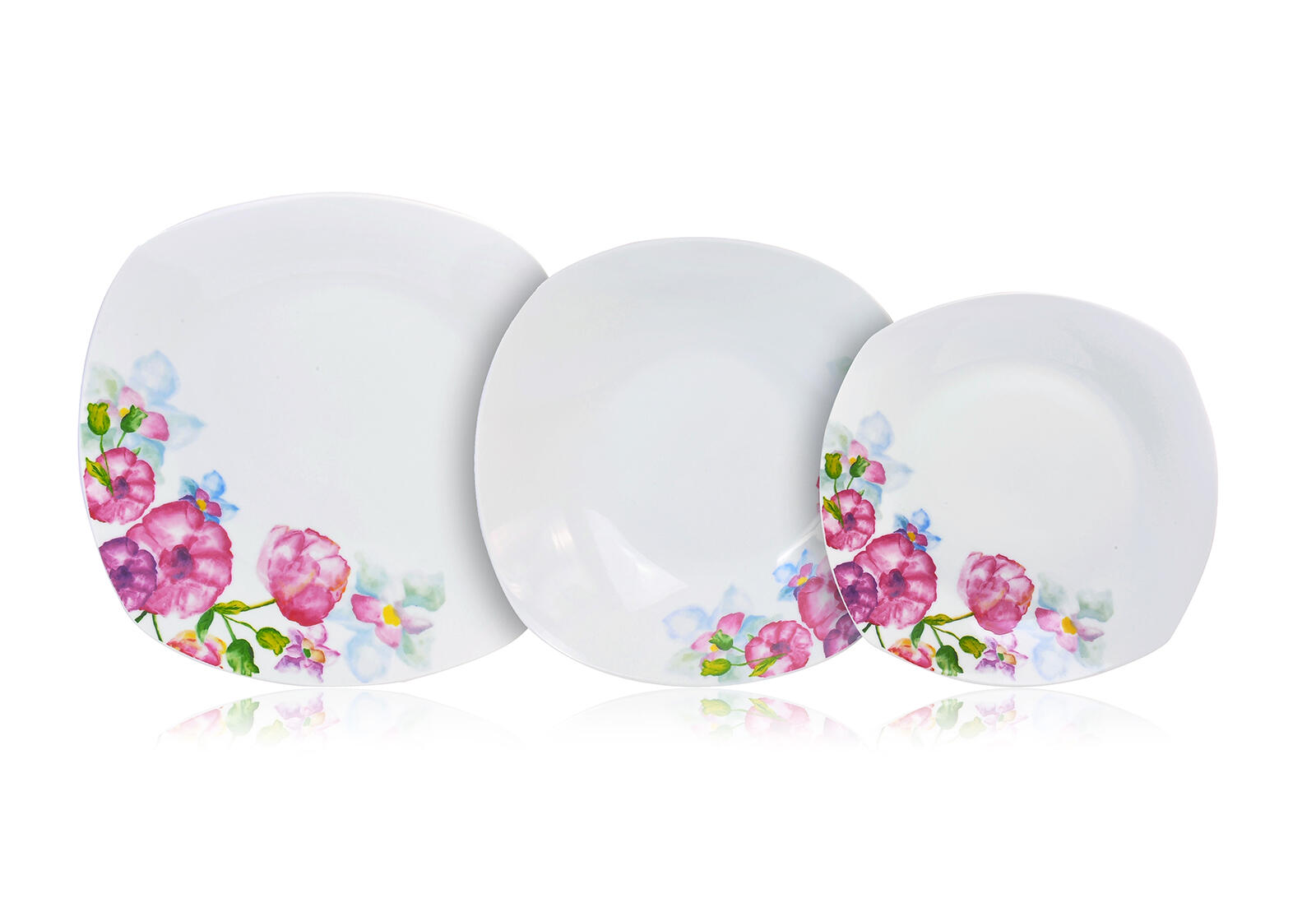 sada jídelní DOLORES square 18díl. porcelánová BÍ 8.07 Kg MTA MAXMIX Sklad14 268500