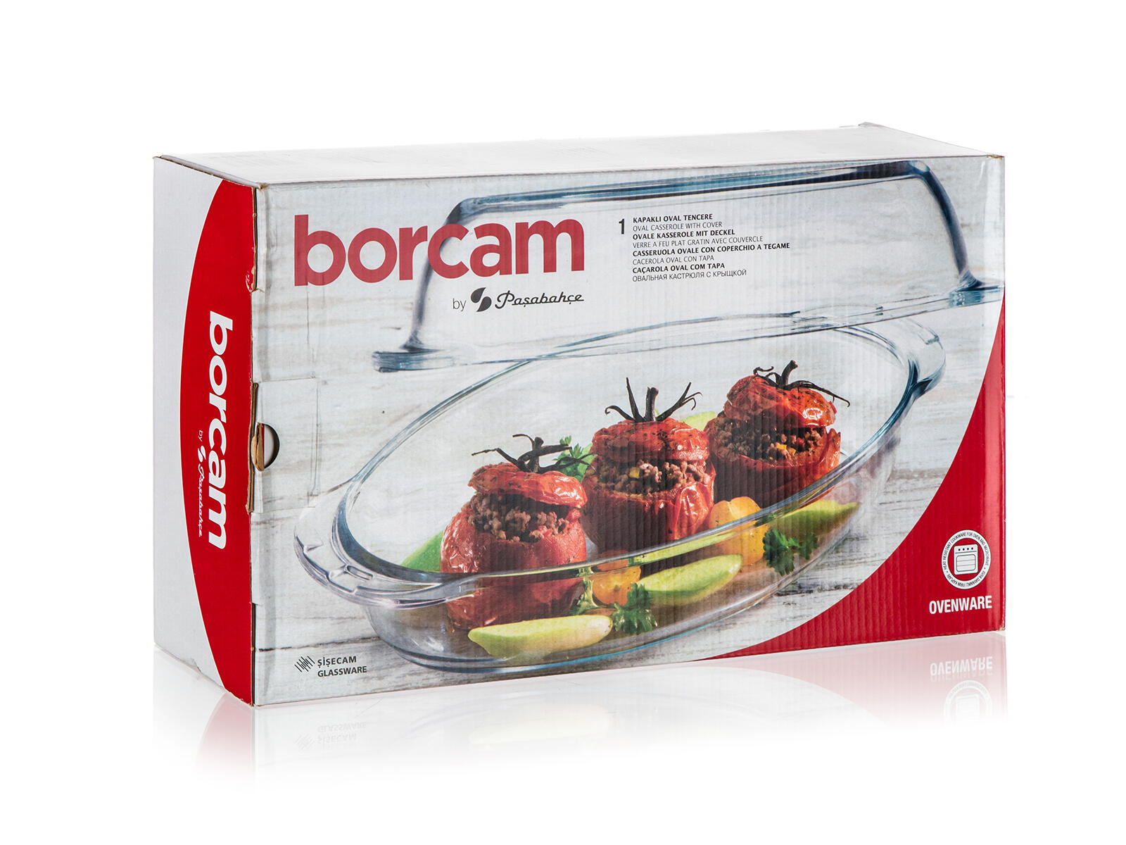 pekáč ovál 2,2+1,8l 34x19,6cm skl.s poklicí