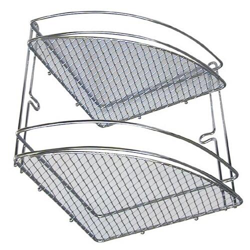 polička rohová (mřížky) 2 patra 20,5x20,5x26cm Cr  2960 0.6 Kg MTA MAXMIX Sklad14 332861