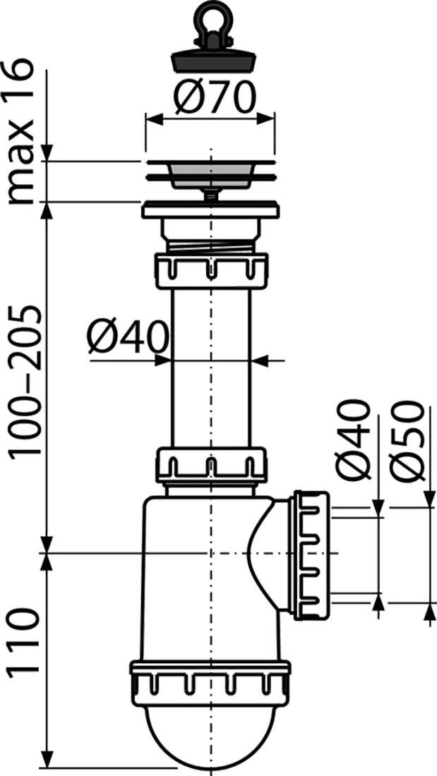sifon dřez nerez mř. 50/40 A441 0.28 Kg MTA MAXMIX Sklad14 939072
