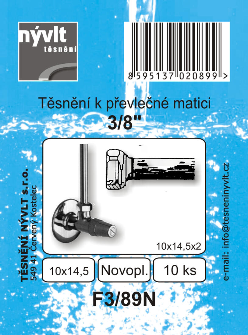 těsnění převl matice 3/8" 15x8x2mm  F3/89N (10ks) 0.00 Kg MTA MAXMIX Sklad14 606018