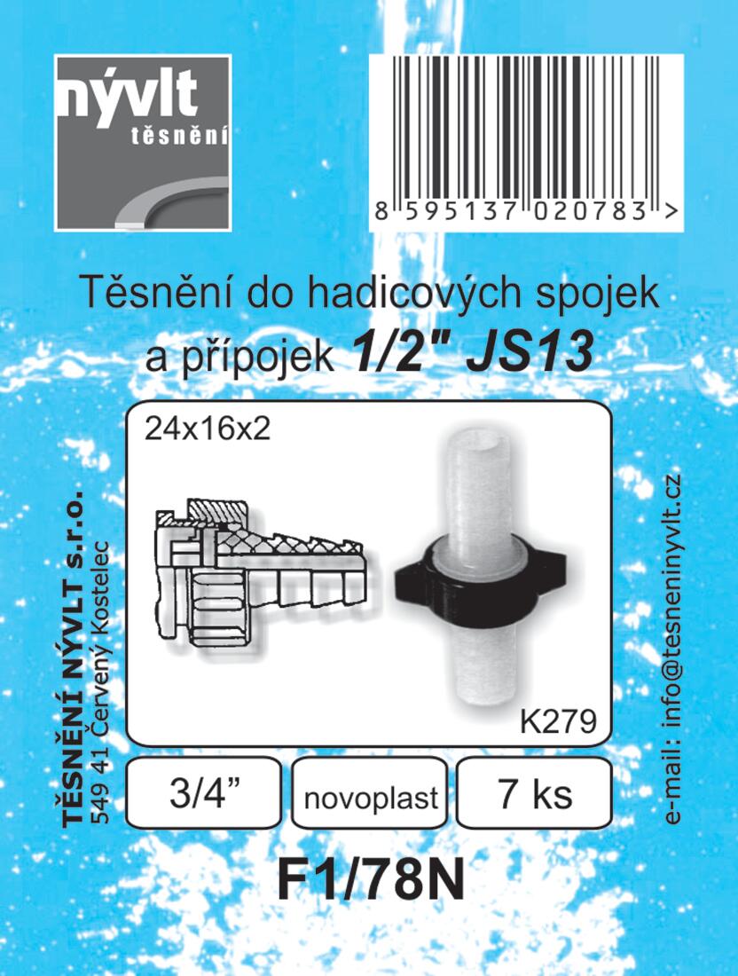 těsnění hadic.přípojek a spojek 3/4" 24x16x2mm  F1/78N (7ks) 0.01 Kg MAXMIX Sklad14 606026 21