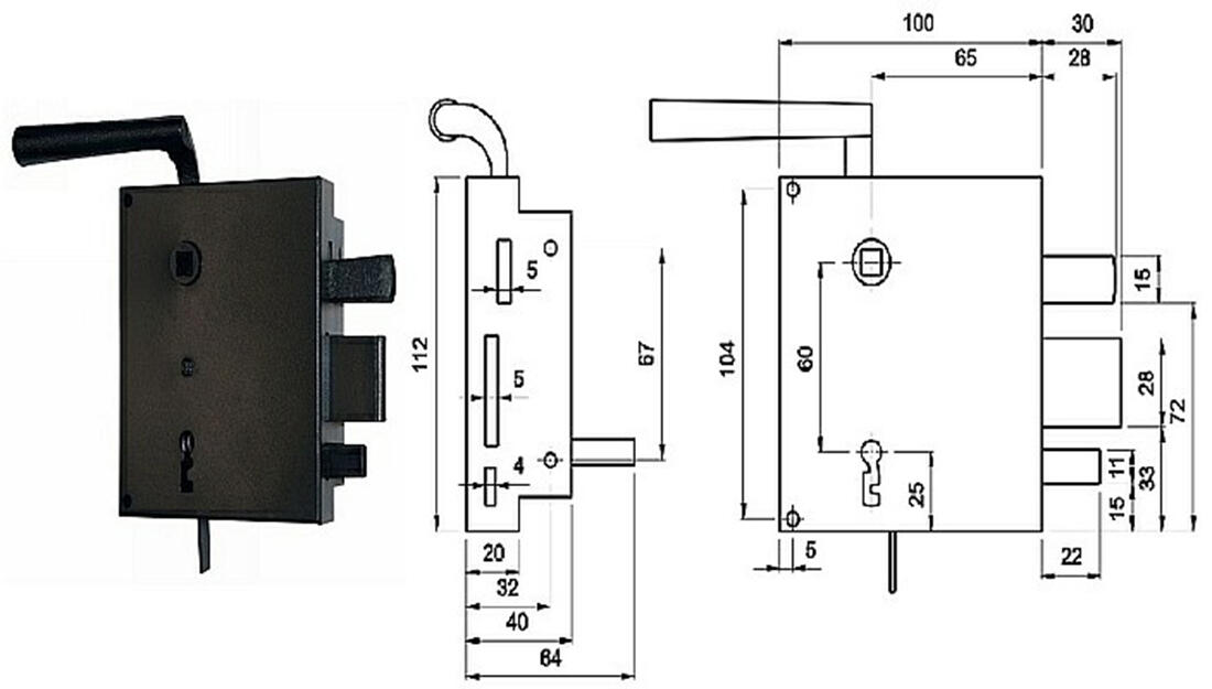 zámek dveřní vrchní ELZETT myšák L 0.1 Kg MTA MAXMIX Sklad14 523101