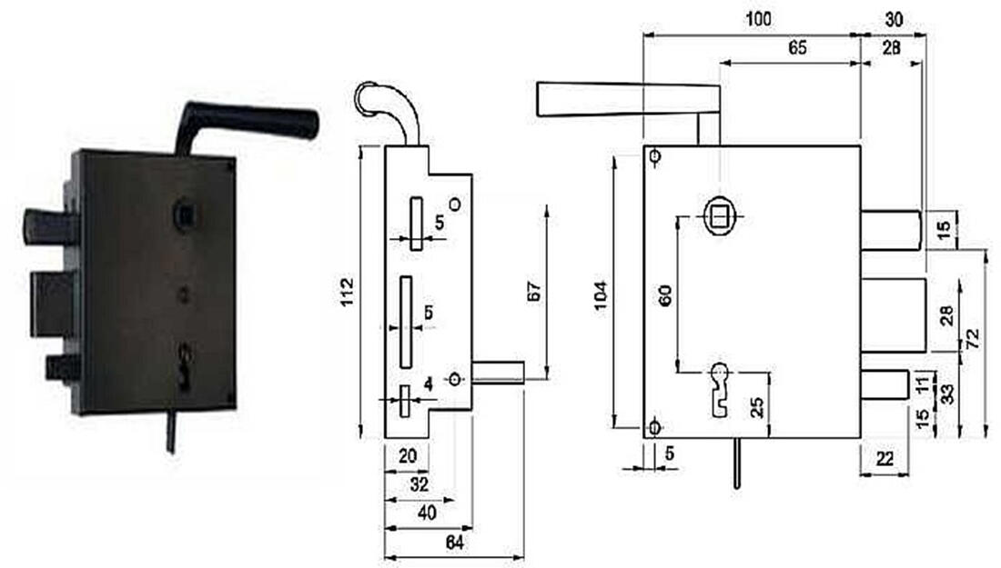 zámek dveřní vrchní ELZETT myšák P 0.9 Kg MTA MAXMIX Sklad14 523103